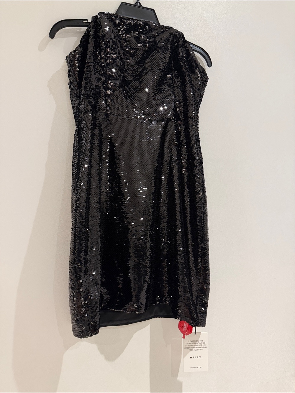 Milly Black Sequin Mini Dress New Size 8!